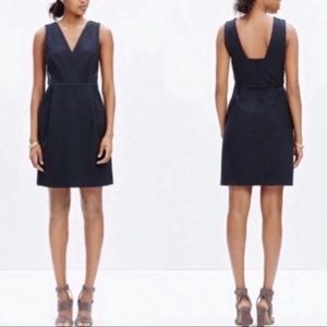 Madewell Leather Inserts Sheath Dress Sleeveless V-Neck Gray Sz 0